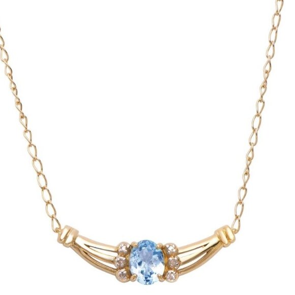 Jewelry - 18K Yellow Gold Plated 4.33TCW Topaz and .60TCW Diamond Necklace